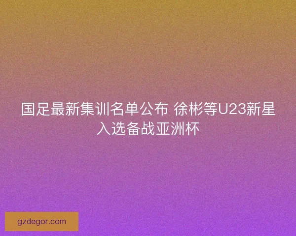 国足最新集训名单公布 徐彬等U23新星入选备战亚洲杯 国足最新集训名单公布 徐彬等U23新星入选备战亚洲杯
