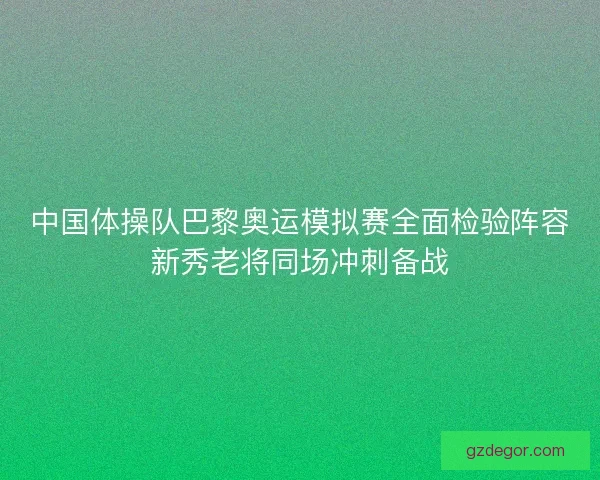 中国体操队巴黎奥运模拟赛全面检验阵容新秀老将同场冲刺备战 中国体操队巴黎奥运模拟赛全面检验阵容新秀老将同场冲刺备战